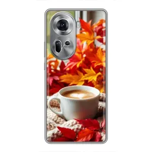 Чехол с уникальным дизайном «Осень с кофе» для Oppo Reno 11 5G