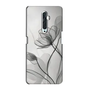 Чохол з квітковим принтом на ОPПО Ренo 2Z (Чорні квіти)