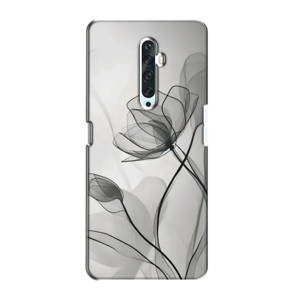 Чехол с принтом «Черные цветы» для OPPO Reno 2Z Чехол с принтом «Черные цветы» для OPPO Reno 2Z