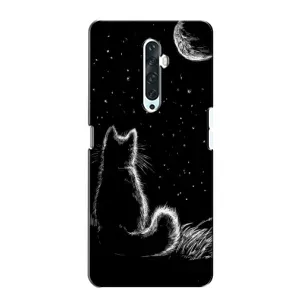 Чохол з принтом для Oppo Reno 2Z (AlphaPrint) Модні коти (Котик і місяць)