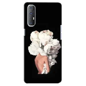 Чехлы (ART) Цветы на Oppo Reno 3 Pro (VPrint) (Білі квіти)