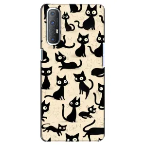Чохол з малюнком кіт на Oppo Reno 3 Pro (Чорні коти)