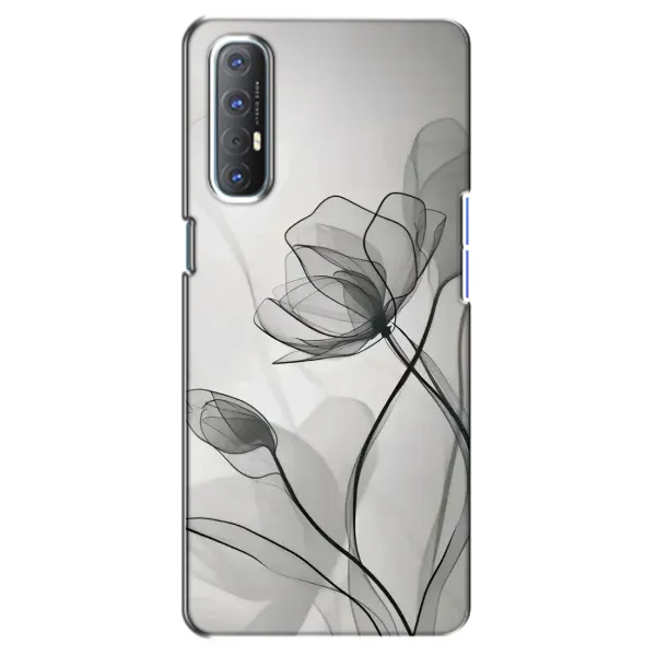 Чохол з принтом «Чорні квіти» для OPPO Reno 3 Pro