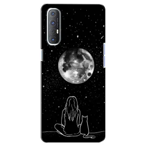 Чохол з малюнком кіт на Oppo Reno 3 Pro (Дівчина з котом)