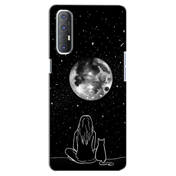 Чохол з принтом «Дівчина з котом» для OPPO Reno 3 Pro