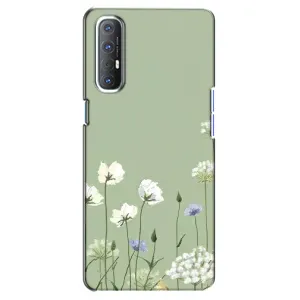 Чохол з квітковим принтом на OPPO Reno 3 Pro (Квіти на зеленому)