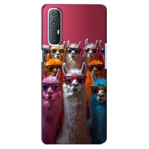Чохол з принтом стильні тварини для OPPO Reno 3 Pro (Лами в окулярах)