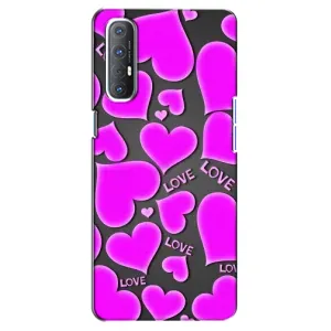 Чехлы для любимой на OPPO Reno 3 Pro (VPrint) (Pink hearts)
