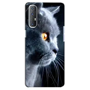 Чохли з Котиками для Oppo Reno 3 Pro (VPrint) (Сірий Кіт)