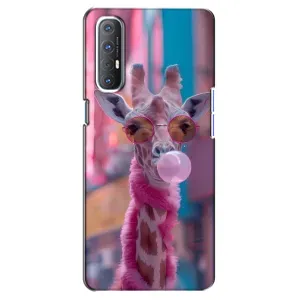 Чохол з принтом стильні тварини для OPPO Reno 3 Pro (Стильна жирафа)