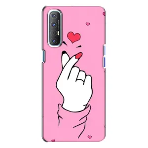 Чехол с принтом для Oppo Reno 3 (AlphaPrint - Знак сердечка)