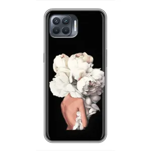 Чехлы (ART) Цветы на OPPO Reno 4 Lite (VPrint) (Білі квіти)