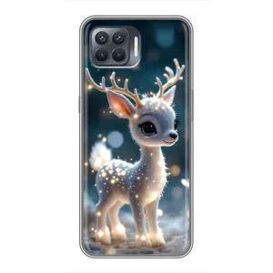 Яскравий чохол для OPPO Reno 4 Lite з Зимові Оленята (Блискуче оленятко)