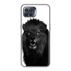 Чохли з картинкою животних OPPO Reno 4 Lite (Чорний ЛЕВ)