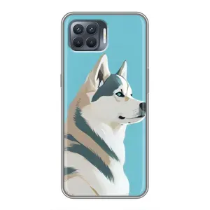 Чохол з Хаскі OPPO Reno 4 Lite - (AlphaPrint) (Хаскі арт)