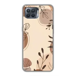 Чохол з квітковим принтом на OPPO Reno 4 . (Коричневі квіти)