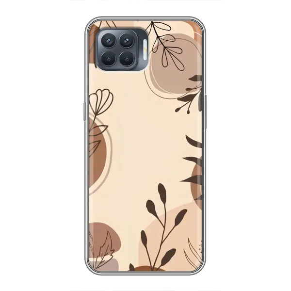 Чохол з принтом «Коричневі квіти» для OPPO Reno 4 Lite