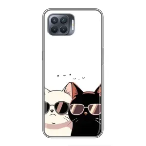 Чохол з малюнком кіт на OPPO Reno 4 Lite (Коти в окулярах)