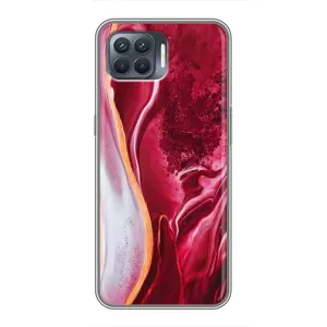 Чохол для OPPO Reno 4 . - з принтом (Дизайнерські) (AlphaPrint) (Мрамор червоний)