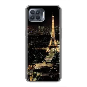 Чохол Ейфелева Вежа OPPO Reno 4 Lite - (AlphaPrint) (Нічний Париж)