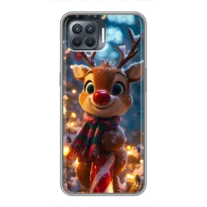Яскравий чохол для OPPO Reno 4 Lite з Зимові Оленята (Олень з шарфом)