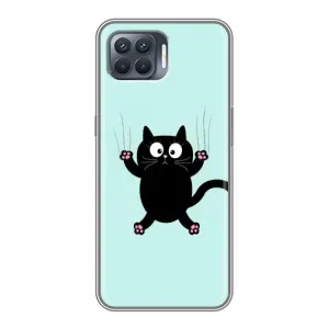 Чохол з принтом для OPPO Reno 4 Lite (AlphaPrint) Модні коти (Падаючий кіт)