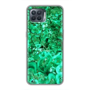 Мраморный чехол на OPPO Reno 4 Lite (VPrint) (Салатный Мрамор)