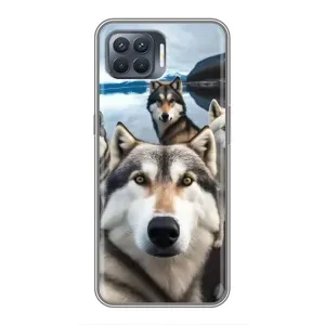 Чохол з Хаскі OPPO Reno 4 Lite - (AlphaPrint) (Селфі Хаскі)