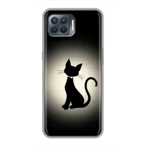 Чохол з принтом для OPPO Reno 4 Lite (AlphaPrint) Модні коти (Силует котика)