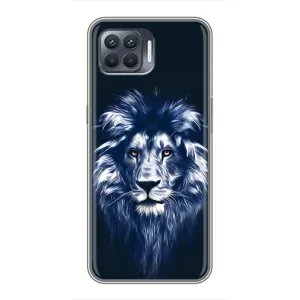 Чохол з картинкою ЛЕВ для OPPO Reno 4 Lite (VPrint) (Синій Лев)