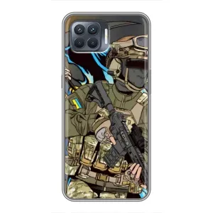 Чехлы с картинкой ЗСУ для OPPO Reno 4 Lite (AlphaPrint) (Воїн ЗСУ)