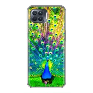 Чохол з пташками на OPPO Reno 4 Lite (VPrint) (Яскравий Павлин)