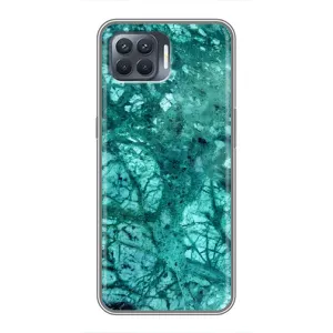 Мраморный чехол на OPPO Reno 4 Lite (VPrint) (Зеленый мрамор)