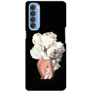 Чехлы (ART) Цветы на Oppo Reno 4 Pro (VPrint) (Білі квіти)