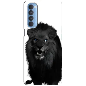Чохли з картинкою животних Oppo Reno 4 Pro (Чорний ЛЕВ)