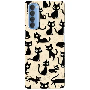 Чохол з малюнком кіт на Oppo Reno 4 Pro (Чорні коти)