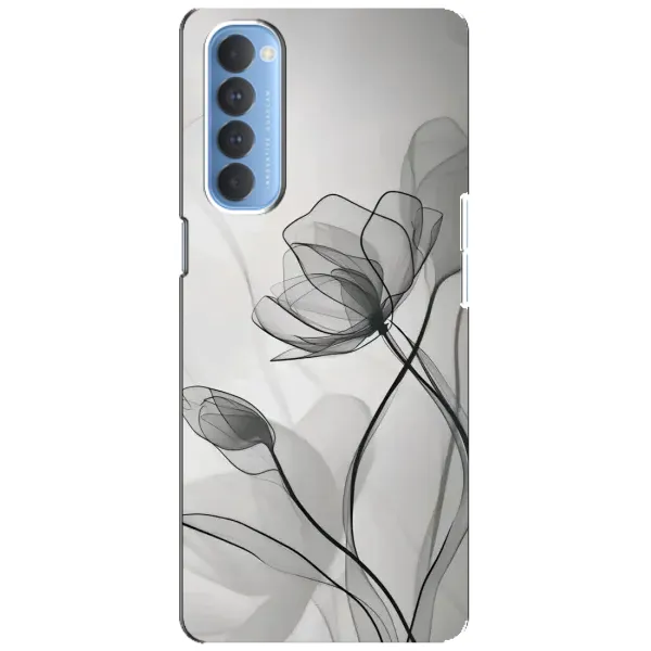 Чехол с принтом «Черные цветы» для OPPO Reno 4 Pro