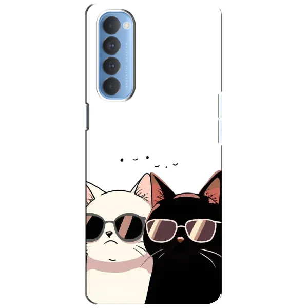 Чохол з принтом «Коти в окулярах» для OPPO Reno 4 Pro