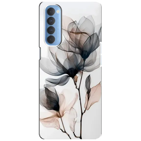 Чехол с принтом «Цветы на белом» для OPPO Reno 4 Pro