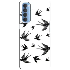 Чохол з пташками на Oppo Reno 4 Pro (VPrint) (Ластівки)