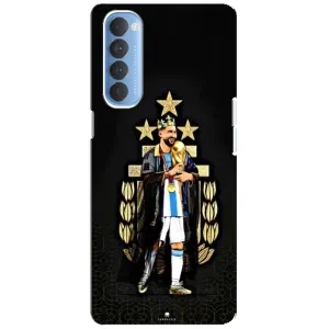 Чехлы для Oppo Reno 4 Pro (Leo чемпион) (AlphaPrint) (Месси Король)