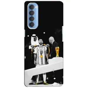 Чехлы для Oppo Reno 4 Pro (Leo чемпион) (AlphaPrint) (Месси в накидке)