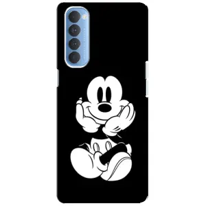 Міккі Маус чохол для Oppo Reno 4 Pro (AlphaPrint - Мультяшні) (Маус на чорному)