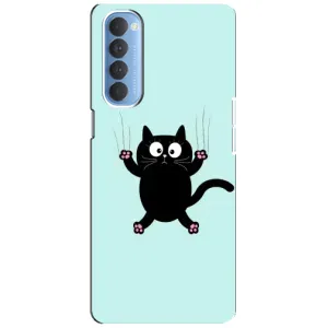 Чохол з принтом для Oppo Reno 4 Pro (AlphaPrint) Модні коти (Падаючий кіт)
