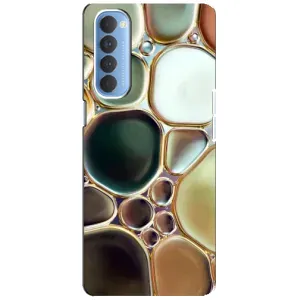 Мраморний чехол на Oppo Reno 4 Pro (VPrint) (Радужний Мрамор)