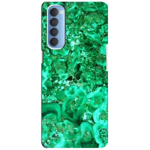 Мраморний чехол на Oppo Reno 4 Pro (VPrint) (Салатовий Мрамор)