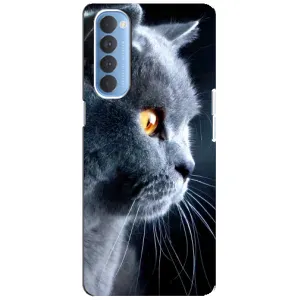 Чохли з Котиками для Oppo Reno 4 Pro (VPrint) (Сірий Кіт)