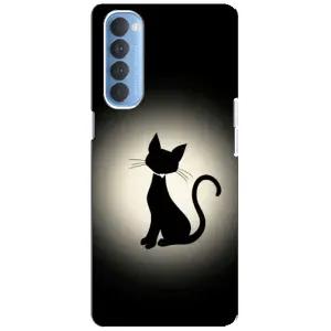 Чохол з принтом для Oppo Reno 4 Pro (AlphaPrint) Модні коти (Силует котика)