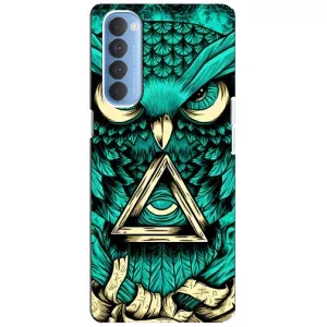 Чохол з пташками на Oppo Reno 4 Pro (VPrint) (Сова з оком)