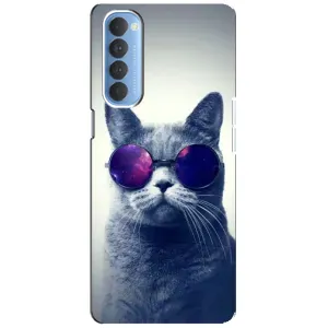 Чохол з принтом для Oppo Reno 4 Pro (AlphaPrint) Модні коти (Стильний кіт)
